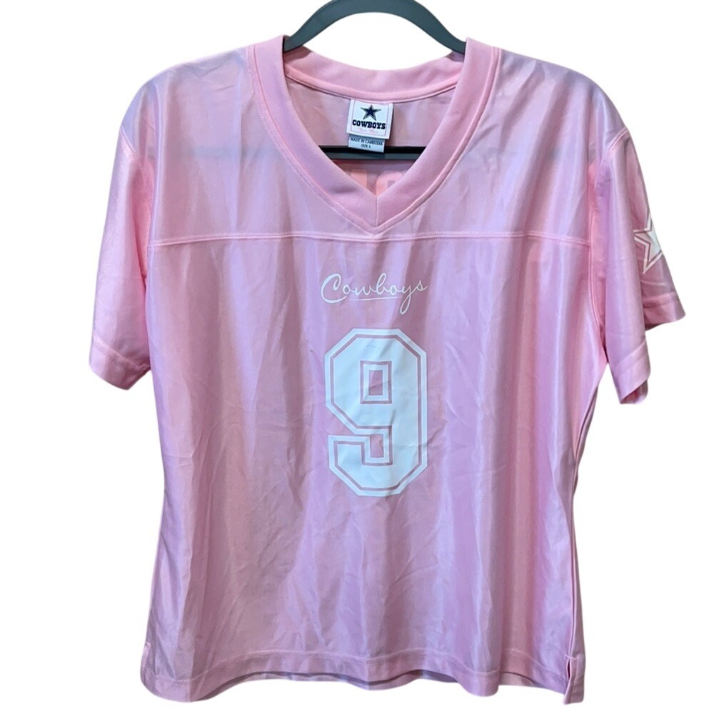 Dallas‎ Cowboys For Her Tony Romo 9 Pink Football Jersey Womens Large V-Neck